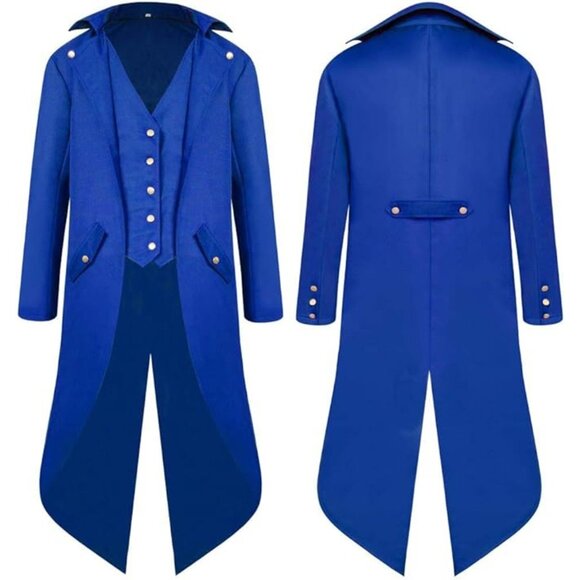 Gothic Tailcoat Victorian Costume Jacket Renaissance Pirate Vampire Frock Coat L - Picture 4 of 4